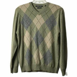 Northern Isles Sweater Men M Green Blue Diamonds C
